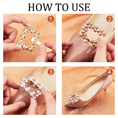 PandaHall Elite 6Pcs 3 Style Plastic Imitation Pearl Shoe Decoration AJEW-PH0004-51-1