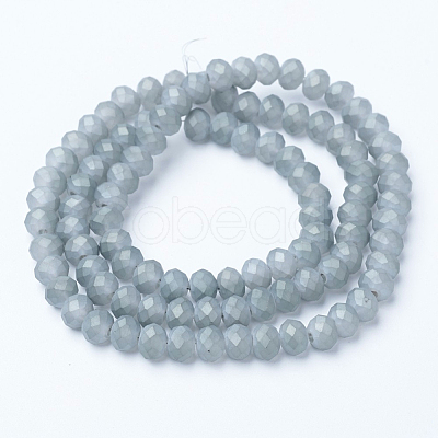 Electroplate Transparent Glass Beads Strands EGLA-A034-T6mm-X-1