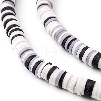 Handmade Polymer Clay Beads Strands CLAY-R089-6mm-T02B-03-1