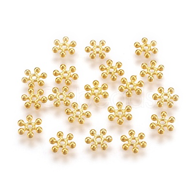 Snowflake Alloy Spacer Beads X-TIBEB-0581-G-RS-1