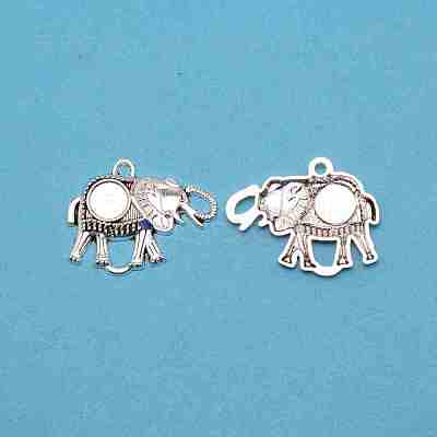 Tibetan Style Alloy Pendant Cabochon Settings PALLOY-WH0096-06-1