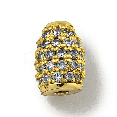 Brass Micro Pave Cubic Zirconia Beads KK-G493-25C-G-1