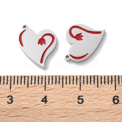 304 Stainless Steel Enamel Charms STAS-M102-13P-01-1