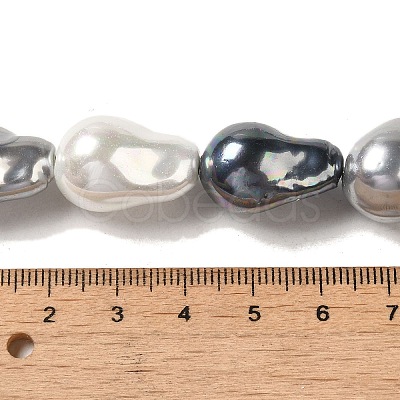 Electroplated Shell Pearl Beads Strands BSHE-M035-01A-03-1