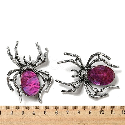 Dual-use Items Alloy Pave Dyed Shell Spider Brooch JEWB-C026-04C-AS-1