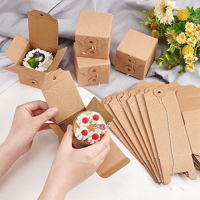 Square Kraft Paper Folding Boxes CON-WH0094-09-1