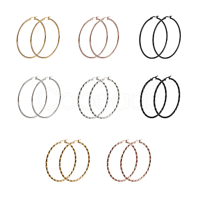 Titanium Steel Hoop Earrings STAS-TA0001-17-1