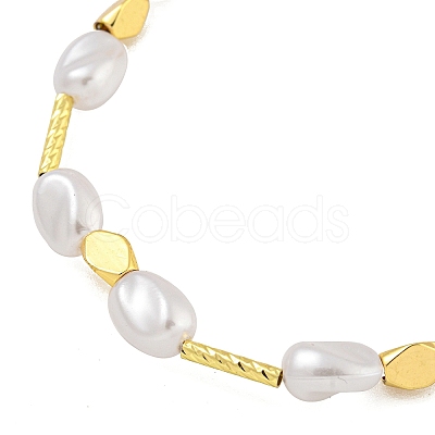 Rack Plating Brass and ABS Imitation Pearl Bracelets BJEW-B106-12G-1