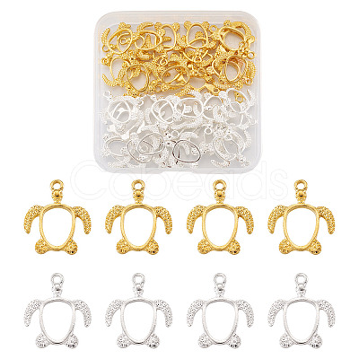 Craftdady 40Pcs 2 Colors Alloy Open Back Bezel Pendants FIND-CD0001-05-1