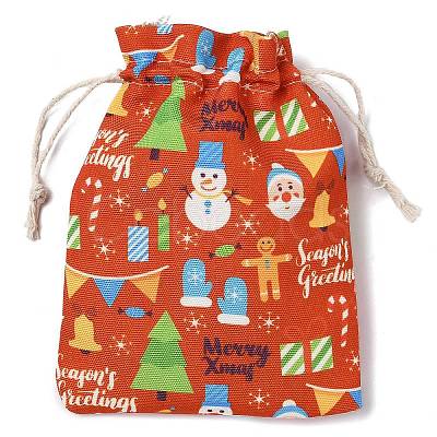 Christmas Theme Cloth Printed Storage Bags ABAG-F010-02B-03-1