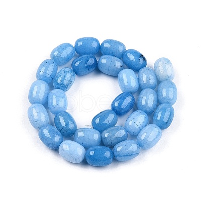 Barrel Shaped Dyed Natural Aquamarine Beads Strands G-S114-25-01-1