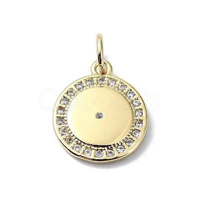 Brass Micro Pave Claer Cubic Zirconia Charms KK-H475-46G-1