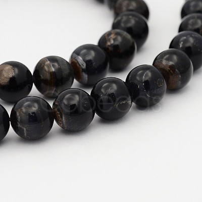 Natural Blue Tiger Eye(Dyed & Heated) Bead Strands G-P070-14-10mm-1