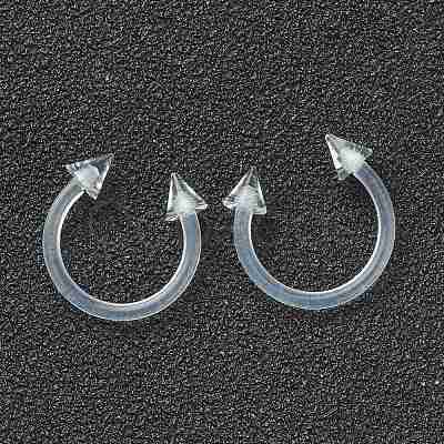 Acrylic Circular/Horseshoe Barbell with Double Pointed End AJEW-P084-03-1