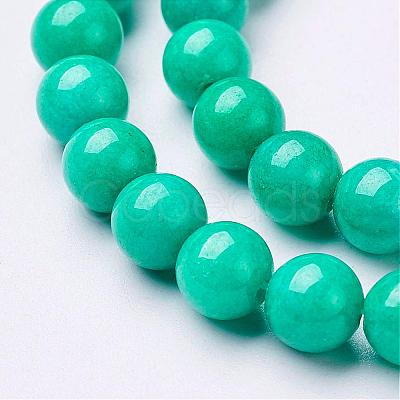 Natural Mashan Jade Round Beads Strands G-D263-6mm-XS15-1