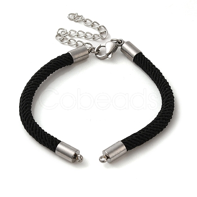 Milan Cord & 304 Stainless Steel Bracelets Making MAK-H004-01B-P01-1