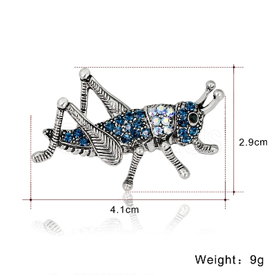 Grasshopper Alloy Rhinestone Brooches PW-WG35D4D-01-1