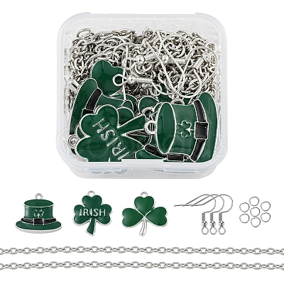 DIY Clover Pendant Jewelry Sets Making Kit DIY-YW0005-05P-1