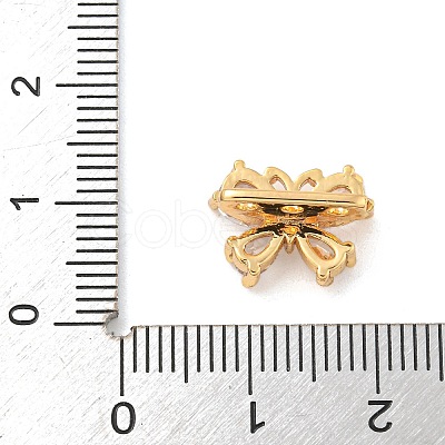 Brass Pave Clear Cubic Zirconia Slide Charms KK-Z072-13G-02-1