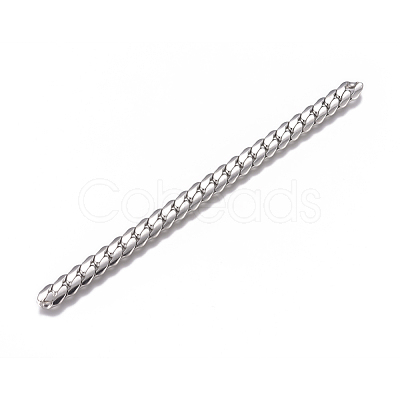 Tarnish Resistant 201 Stainless Steel Cuban Link Chains CHS-G017-16P-1