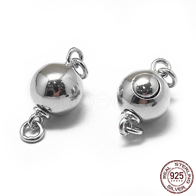 Anti-Tarnish Rhodium Plated 925 Sterling Silver Box Clasps STER-L057-015A-1