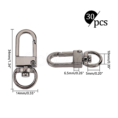 Zinc Alloy Swivel Clasps PALLOY-PH0013-42B-1