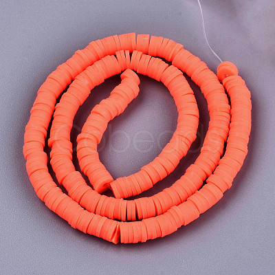 Handmade Polymer Clay Beads Strands CLAY-R089-6mm-123-1