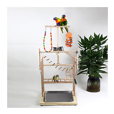 AHANDMAKER 2Pcs 2 Style Wood Parrot Chew Toy AJEW-GA0003-38-1