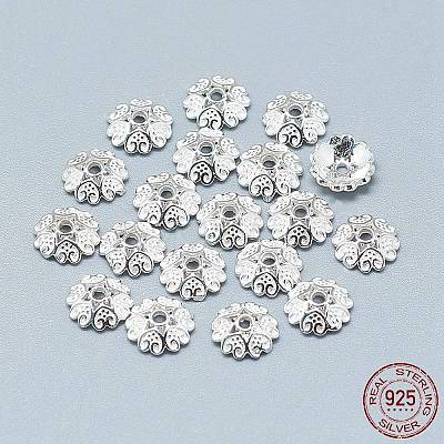 925 Sterling Silver Bead Caps X-STER-T002-87S-1