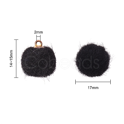 Faux Mink Fur Covered Pendants WOVE-CJ0001-02-1