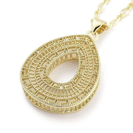 Brass Pendant Necklaces NJEW-B101-04G-03-1