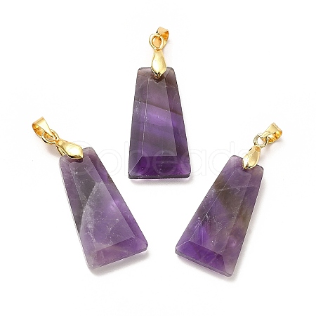 Natural Amethyst Pendants G-C045-01B-G-1