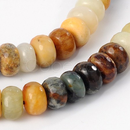 Natural Xiuyan Jade Strands G-O060-14-6x10mm-1