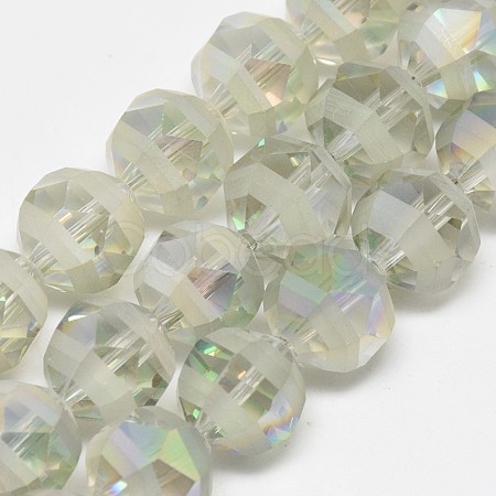 Electroplate Glass Beads Strands EGLA-Q085-16mm-03-1