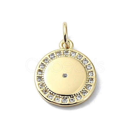 Brass Micro Pave Claer Cubic Zirconia Charms KK-H475-46G-1
