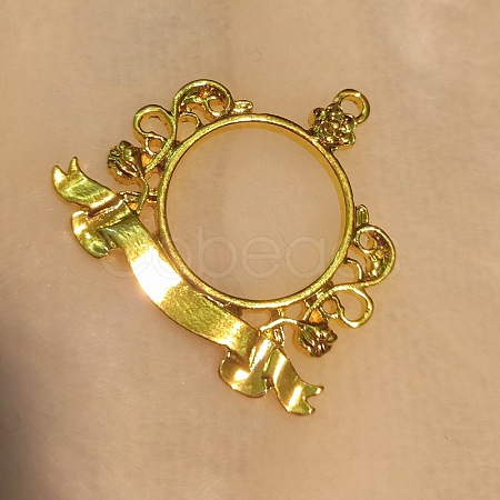 Zinc Alloy Open Back Bezel Pendants PALLOY-F242-03G-02-1