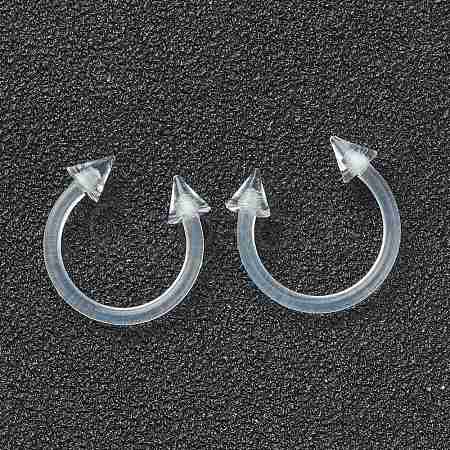 Acrylic Circular/Horseshoe Barbell with Double Pointed End AJEW-P084-03-1