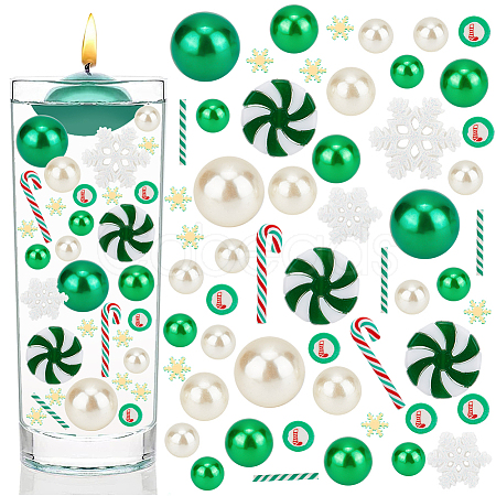 BENECREAT DIY Christmas Vase Fillers for Centerpiece Floating Pearls Candles DIY-BC0009-68-1