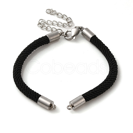 Milan Cord & 304 Stainless Steel Bracelets Making MAK-H004-01B-P01-1