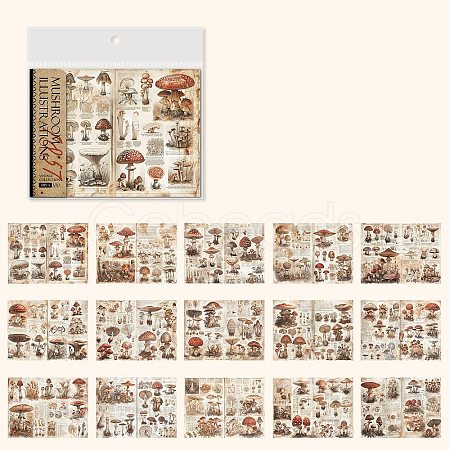 Cross-Border Ancient Forest Sticker Pack Retro Collection 1857 Series Hand Account Decoration Collage DIY 4 Styles PW-WGF1E94-02-1