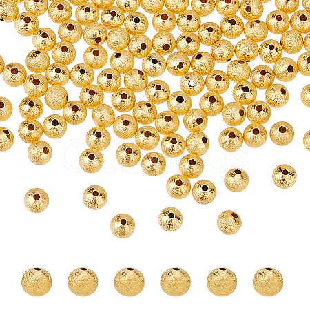 DICOSMETIC 200Pcs Brass Textured Beads KK-DC0004-05-1