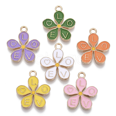 Alloy Enamel Pendants X-PALLOY-R119-01-1