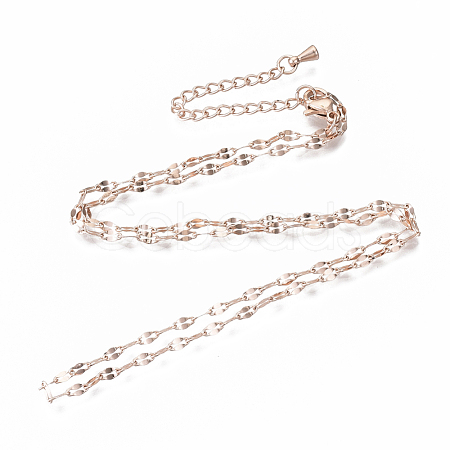 Brass Dapped Chains Chain Necklace Making MAK-N031-001-NF-1