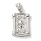 Non-Tarnish 304 Stainless Steel Pendants, Rectangle with Fleur De Lis Charm, Stainless Steel Color, 29x19x3.5mm, Hole: 8.5x4.5mm