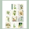 50pcs Retro Scrapbook Paper, Collage Creative Journal Decoration Backgroud Sheets, Flower, Green, 140x140mm, 50pcs/set