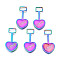 Rainbow Color Alloy Pendants, Cadmium Free & Nickel Free & Lead Free, Heart, 35.5x17.5x1.5mm, Hole: 5x8.5mm