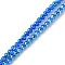 Baking Painted Synthetic Non-Magnetic Hematite Beads Strands, Faceted, Round, Medium Blue, 3mm, Hole: 0.8mm, about 142pcs/strand, 15.59''(39.6cm)