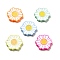 Opaque Acrylic Beads, with Enamel, Sunflower, Mixed Color, 24.5x23x4mm, Hole: 1.5mm