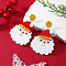 Christmas Acrylic Stud Earrings, Santa Claus, Platinum