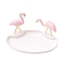 Flamingo Shape Alloy Jewelry Plate, Storage Tray for Rings, Necklaces, Earring, White, 155x105x90mm